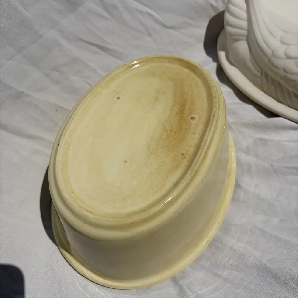 Vintage Ceramic Duck Goose Covered Dish Tureen Casserole Farmhouse Kitchen Decor